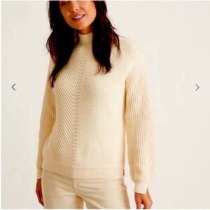 NWT Marine Layer Skylar Women’s Knit Ivory Mock Neck Sweater S